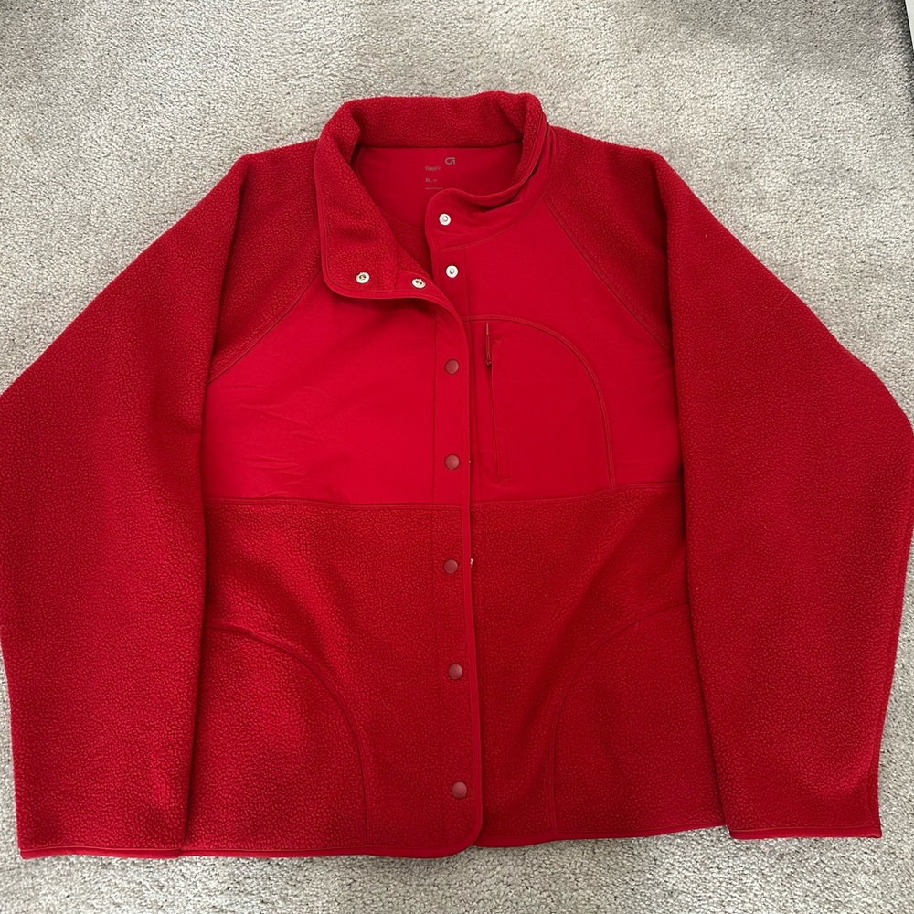 GapFit Arctic Fleece Jacket in Sled Red Size XL
